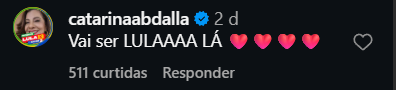 Print arquivado do post de Catarina Abdalla oficial em 05/10/2026