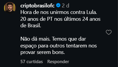 Print arquivado do post de Gabriel Della I CriptoBrasil em 04/10/2026