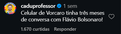 Print arquivado do post de Cadu Carlos Eduardo em 07/09/2026