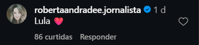 Print arquivado do post de Roberta Andrade em 05/10/2026
