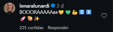 Print arquivado do post de Lenara Lunardi em 03/10/2026