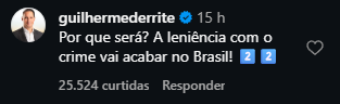 Print arquivado do post de Guilherme Derrite em 07/10/2026