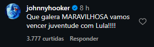 Print arquivado do post de Johnny Hooker em 07/10/2026