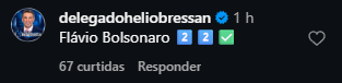 Print arquivado do post de Delegado Helio Bressan em 07/10/2026