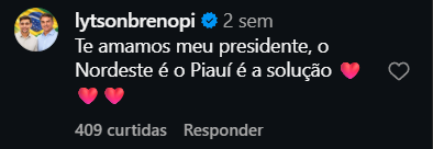 Print arquivado do post de Lytson Soares em 22/09/2026