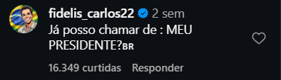 Print arquivado do post de Carlos Fidelis em 22/09/2026