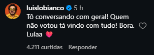 Print arquivado do post de Luis Lobianco em 07/10/2026
