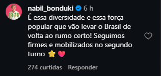 Print arquivado do post de Nabil Bonduki em 07/10/2026