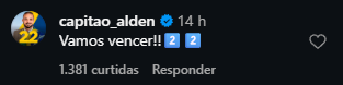 Print arquivado do post de Capitão Alden em 07/10/2026