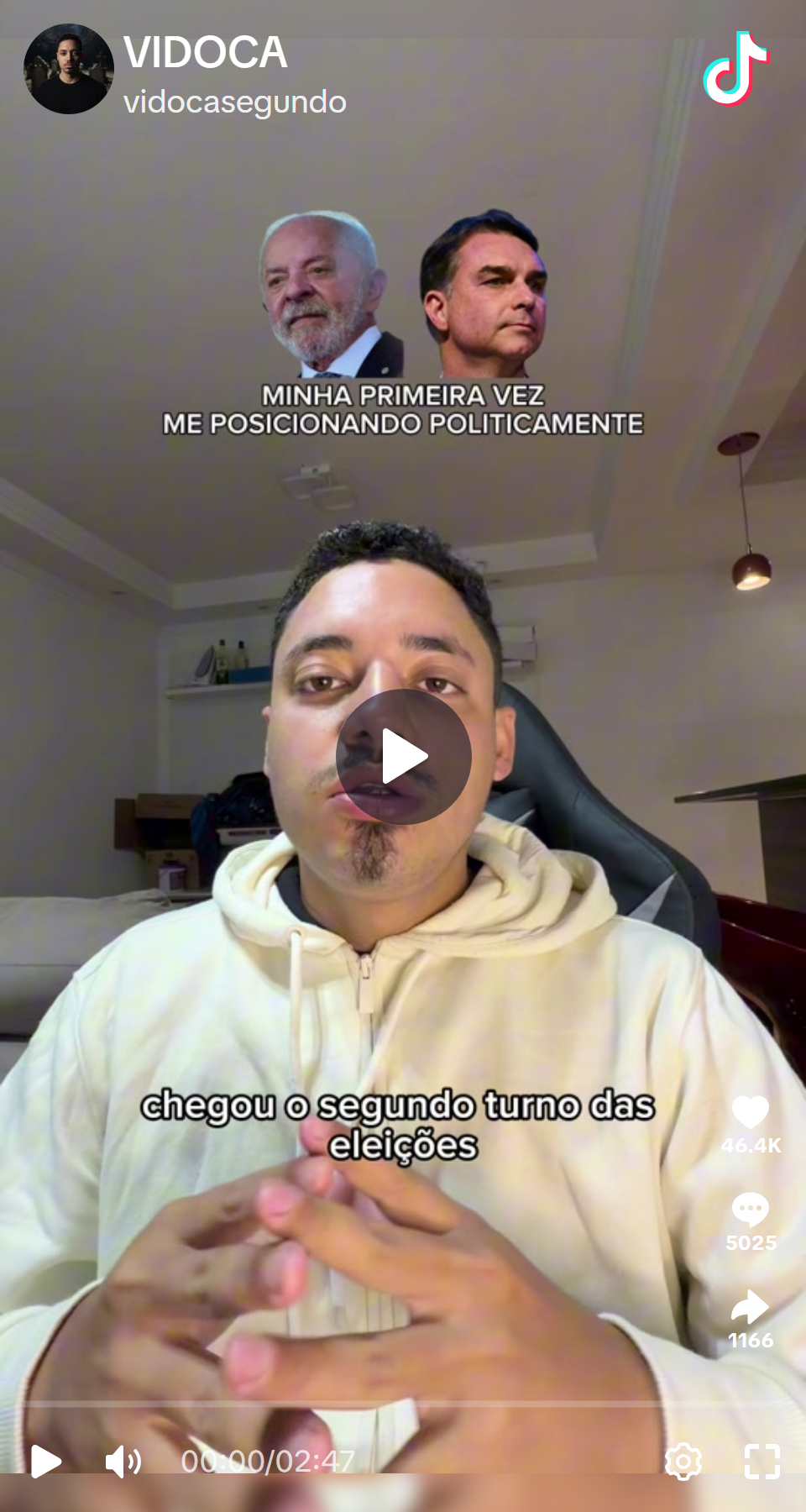 Print arquivado do post de Vidoca em 05/10/2026