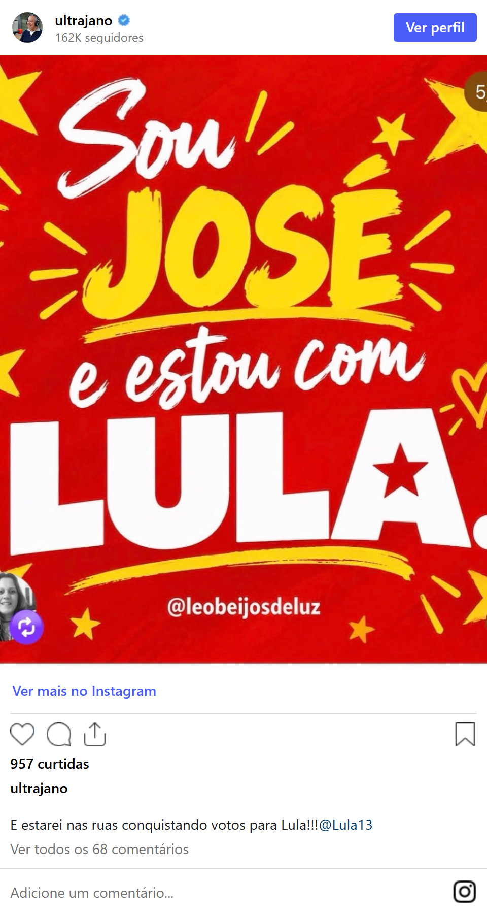 Print arquivado do post de José Trajano em 27/09/2026