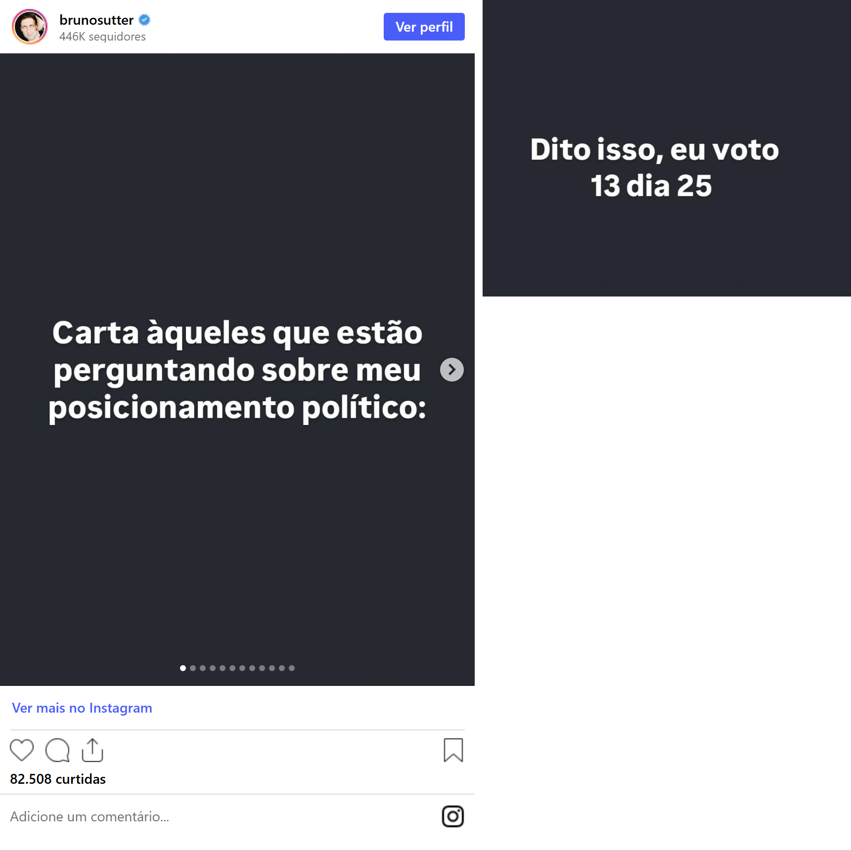 Print arquivado do post de Bruno Sutter em 20/10/2026