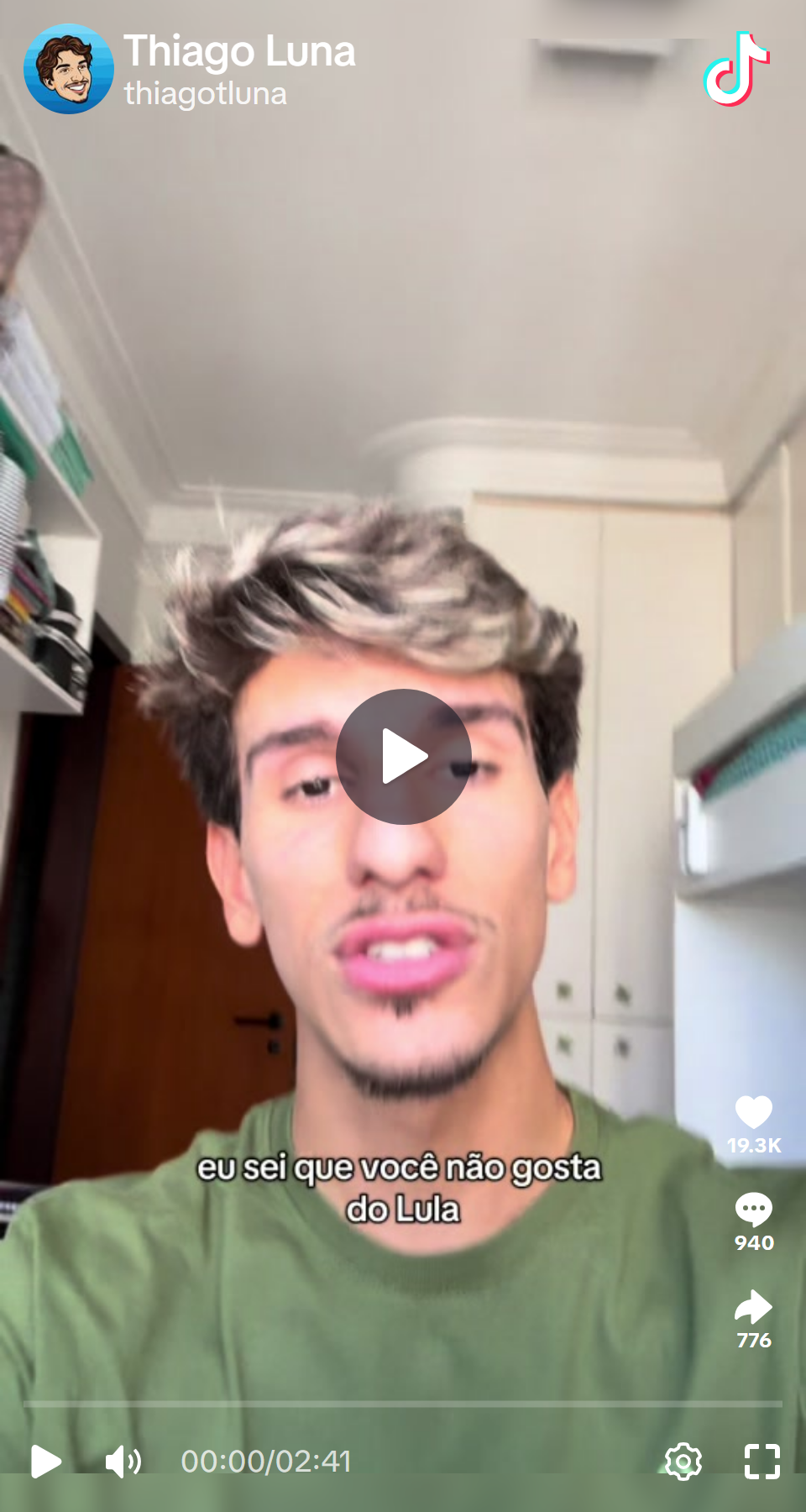 Print arquivado do post de Thiago Luna em 09/10/2026
