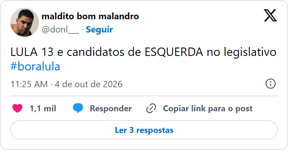 Print arquivado do post de Don L em 04/10/2026