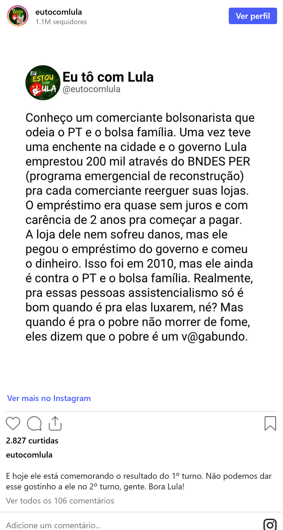 Print arquivado do post de Teresa Freitas em 06/10/2026