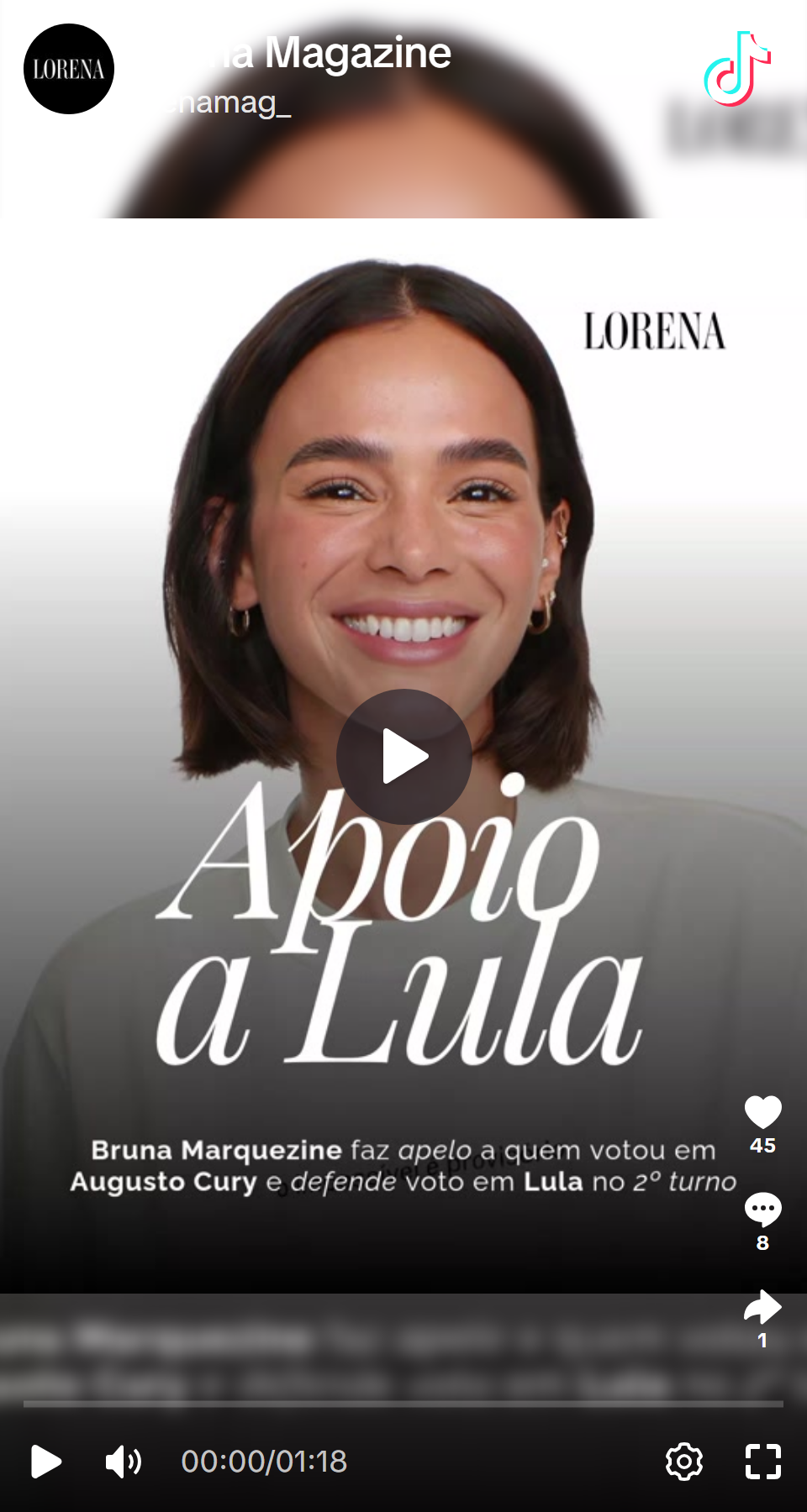 Print arquivado do post de Bruna Marquezine em 06/10/2026