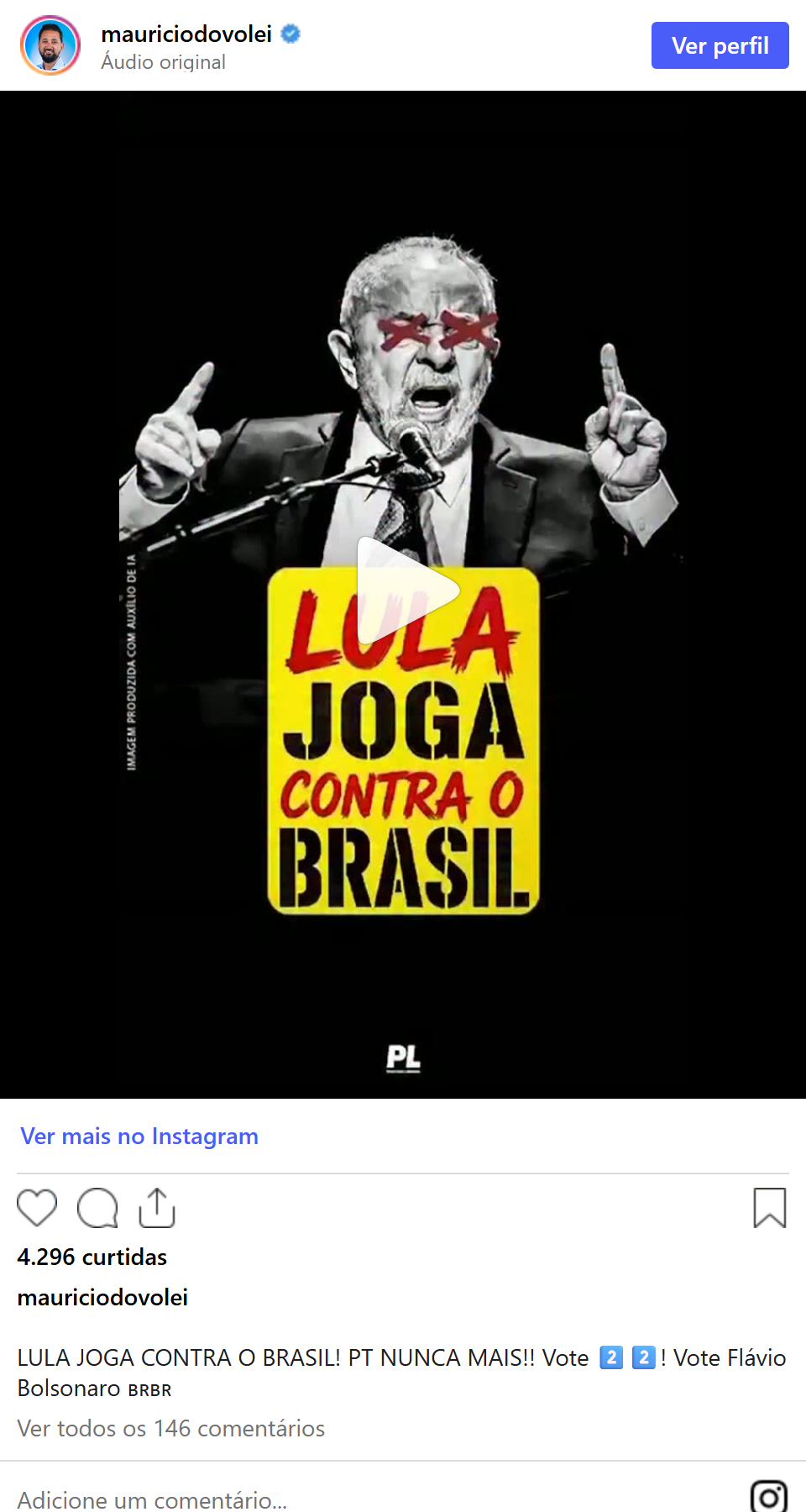 Print arquivado do post de Mauricio do Vôlei em 07/10/2026