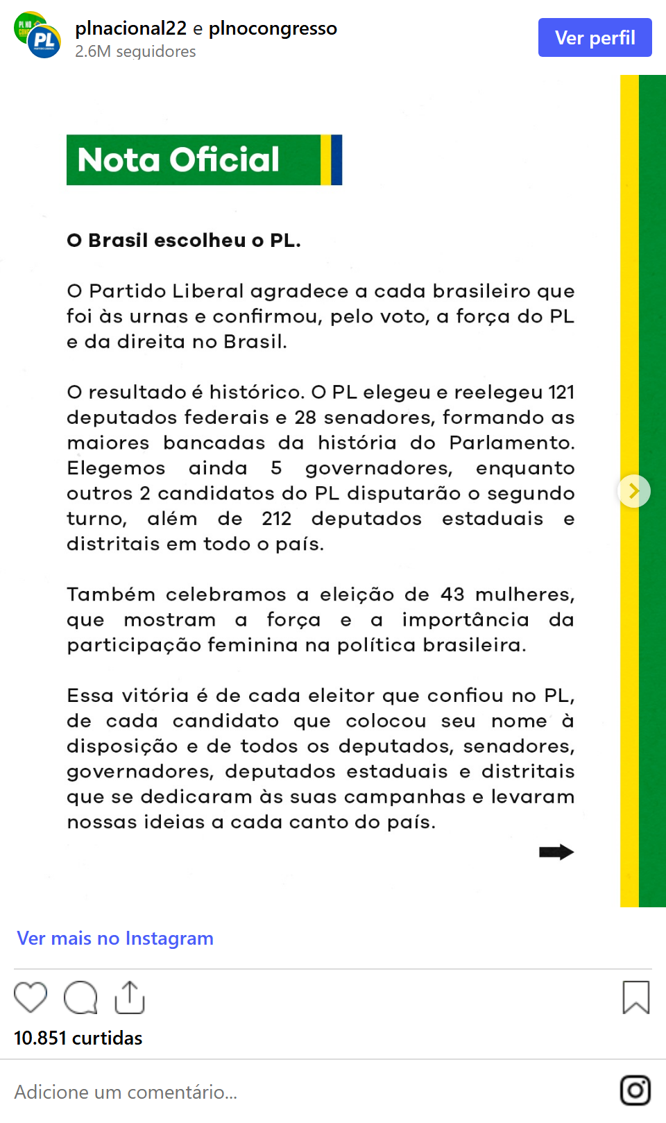Print arquivado do post de RICARDO MARQUES em 05/10/2026