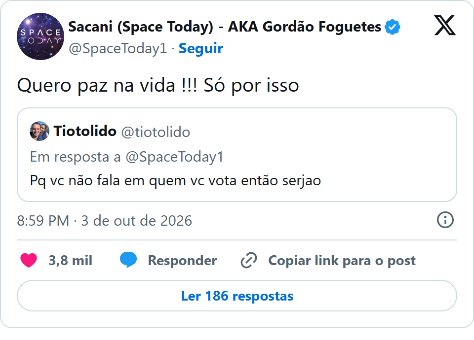 Print arquivado do post de Sérgio Sacani (Space Today) em 03/10/2026