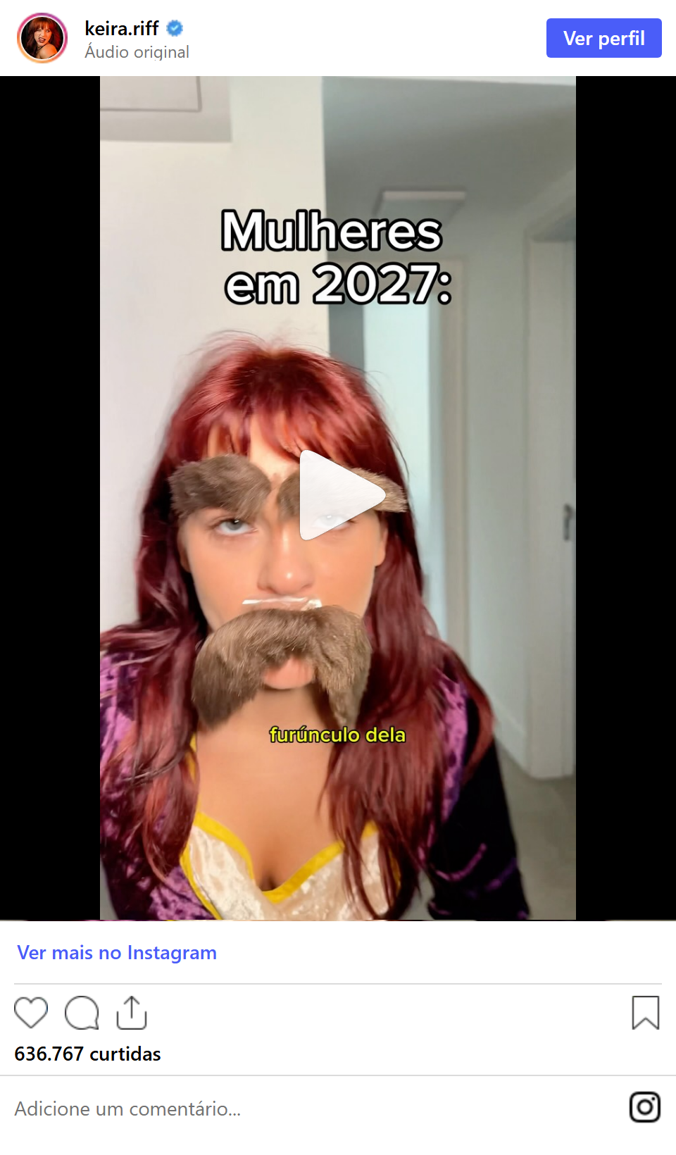 Print arquivado do post de Keira Riff em 07/10/2026