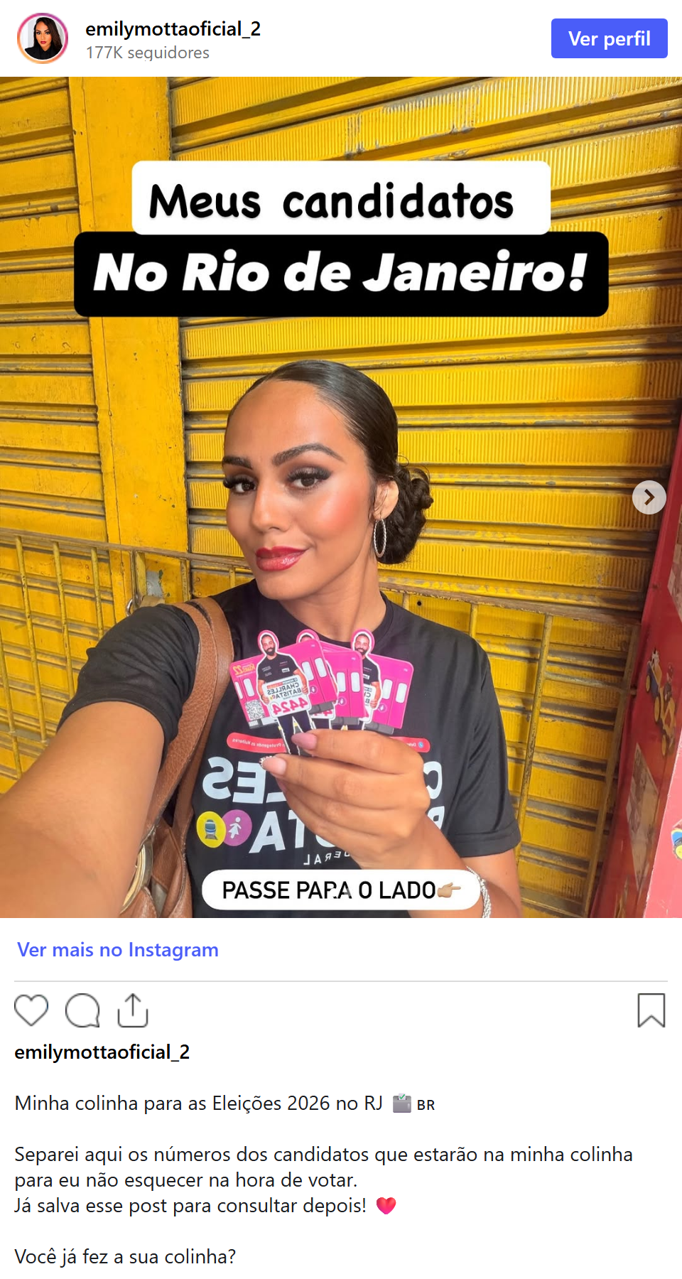 Print arquivado do post de Emily Motta em 02/10/2026