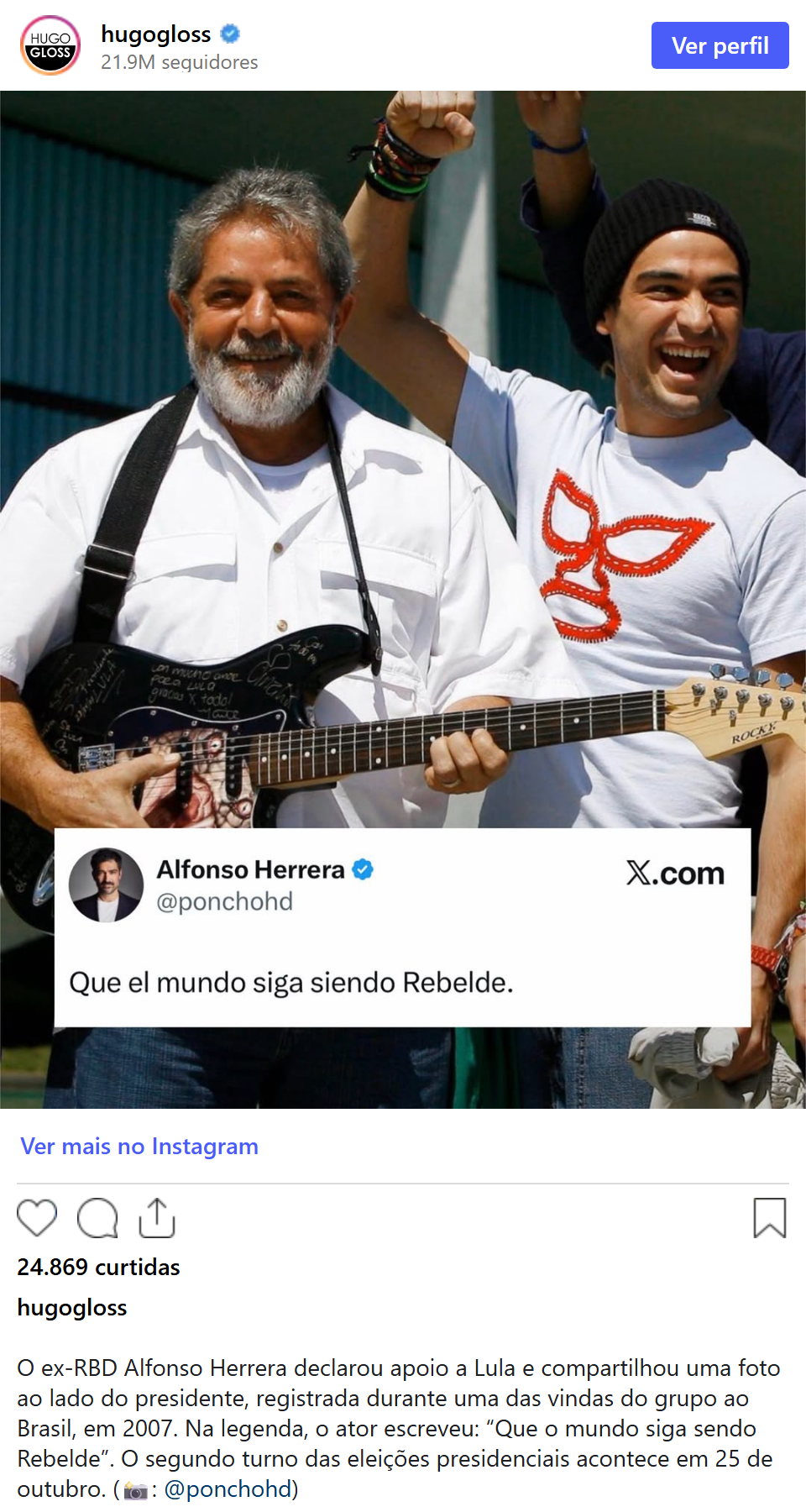 Print arquivado do post de Alfonso Herrera em 05/10/2026