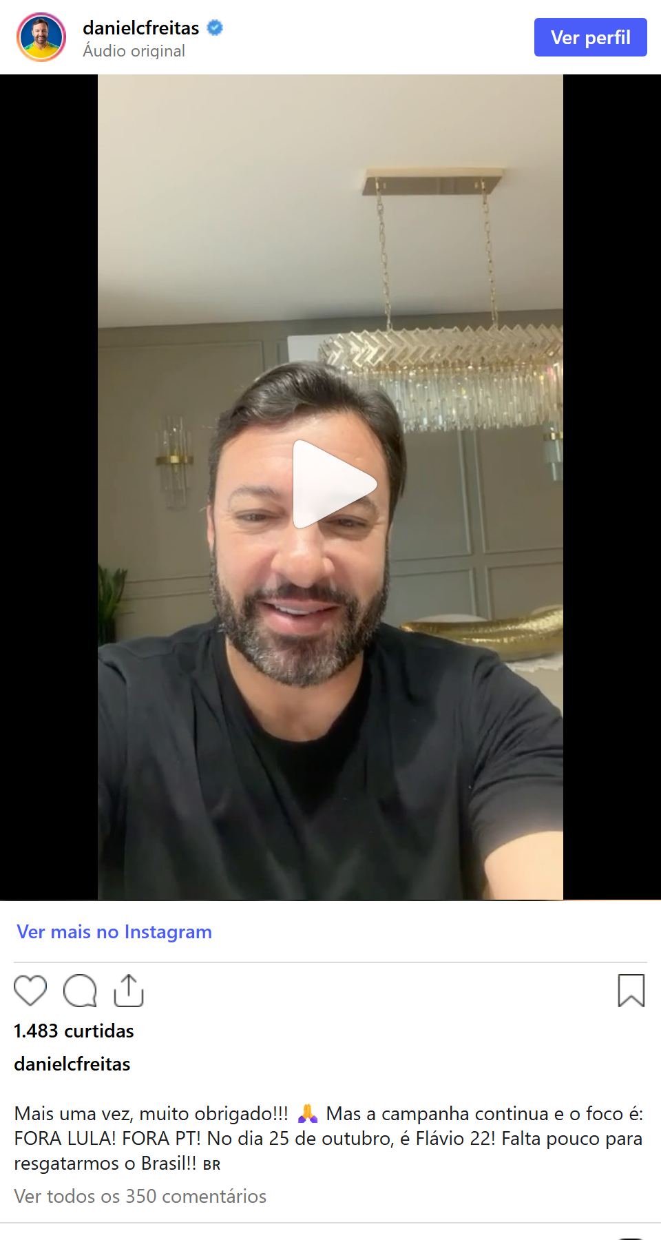 Print arquivado do post de Daniel Freitas em 06/10/2026