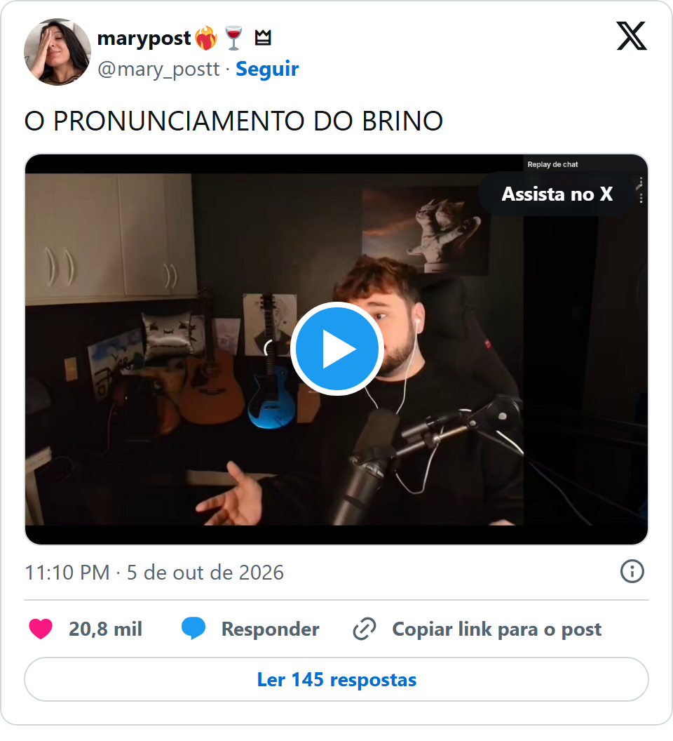 Print arquivado do post de Brino em 05/10/2026