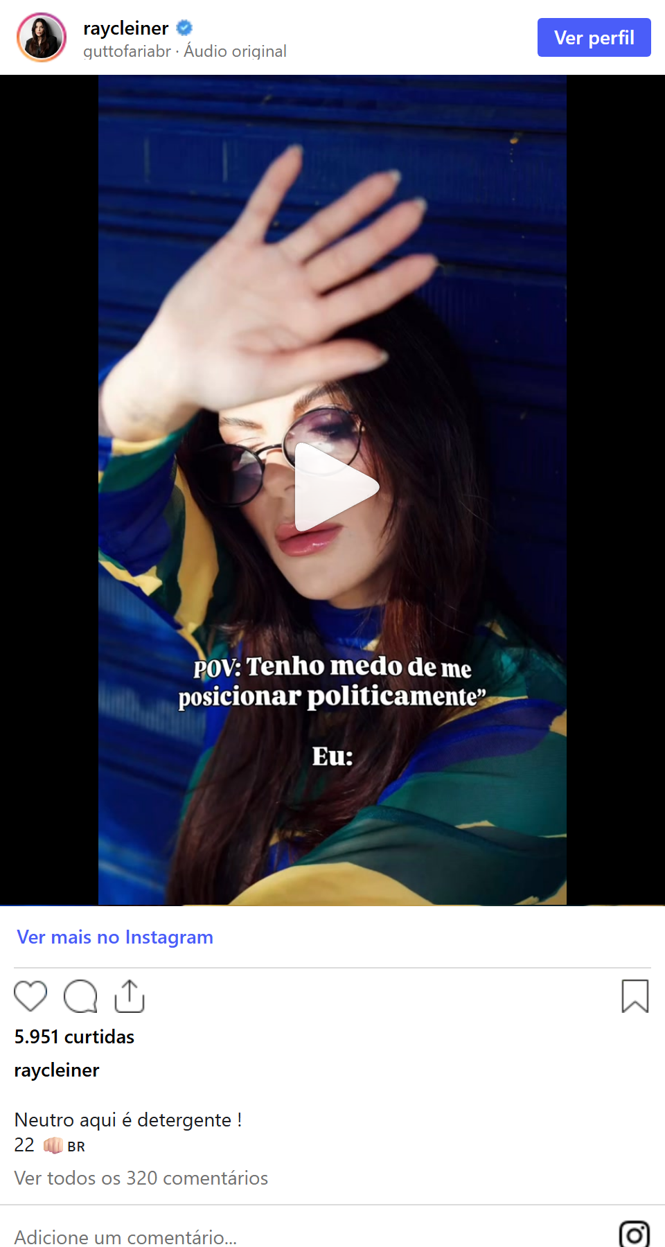 Print arquivado do post de Raycleiner Lourenço em 03/10/2026
