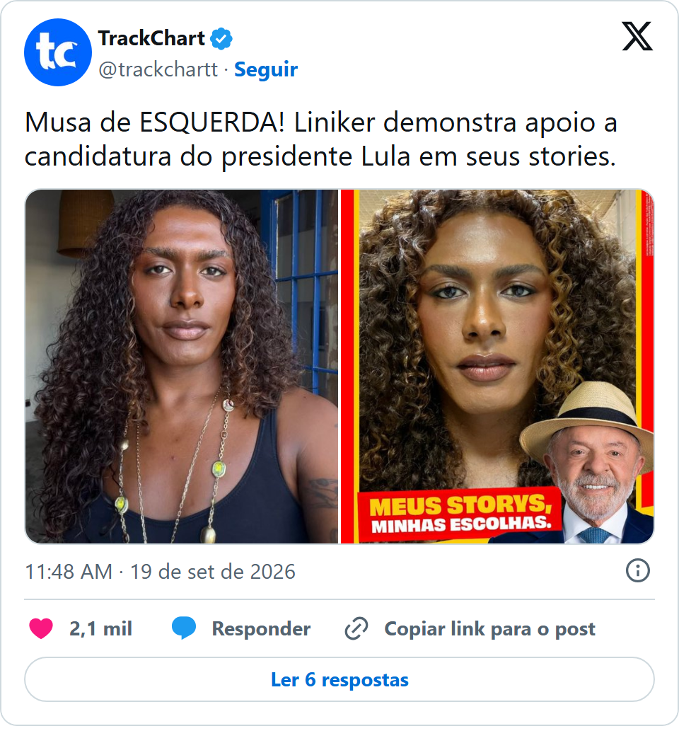 Print arquivado do post de Liniker em 19/09/2026