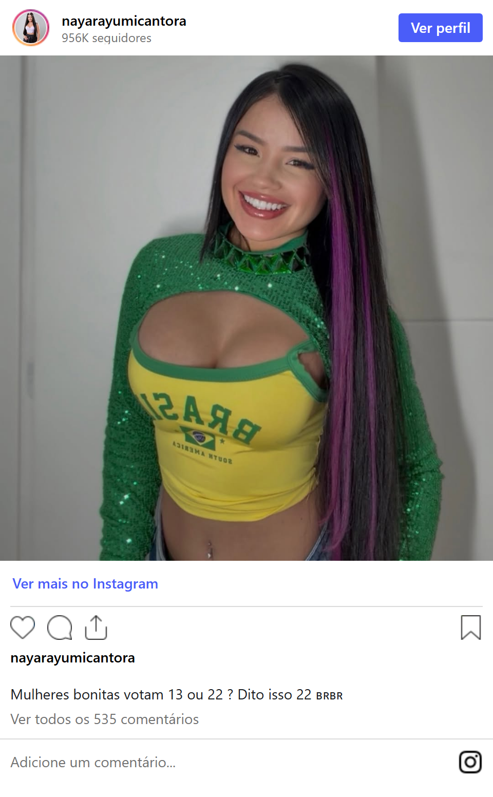 Print arquivado do post de Nayara Yumi em 18/10/2026