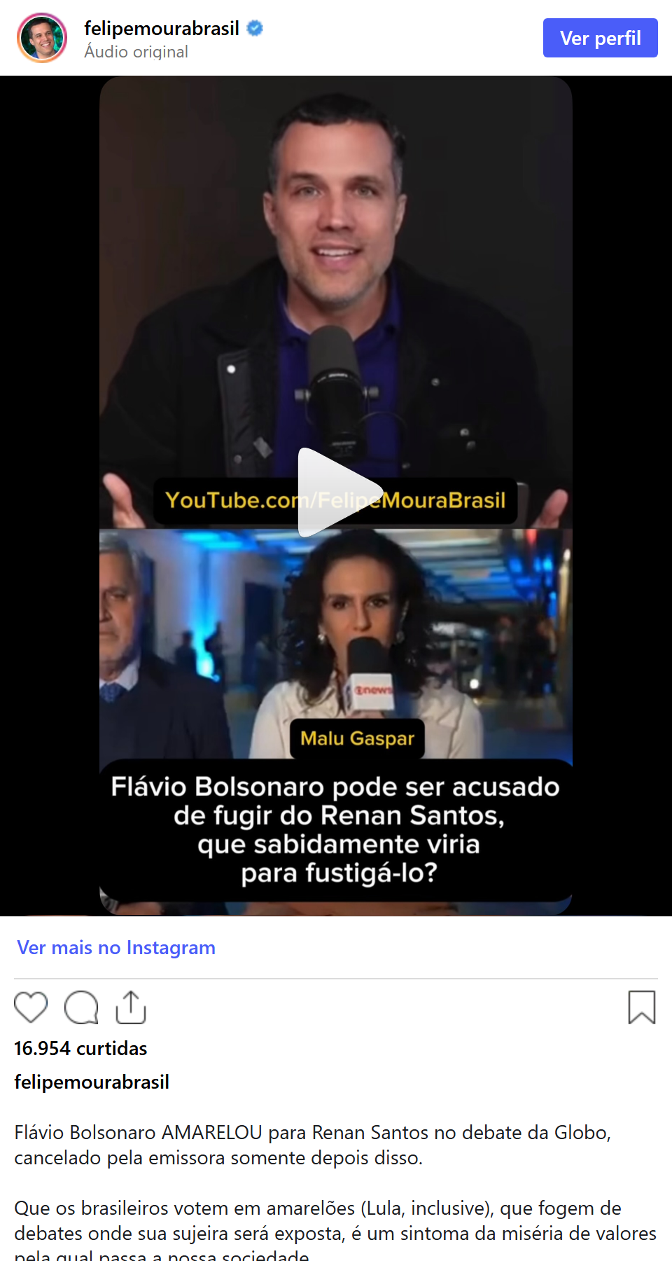Print arquivado do post de Felipe Moura Brasil em 02/10/2026