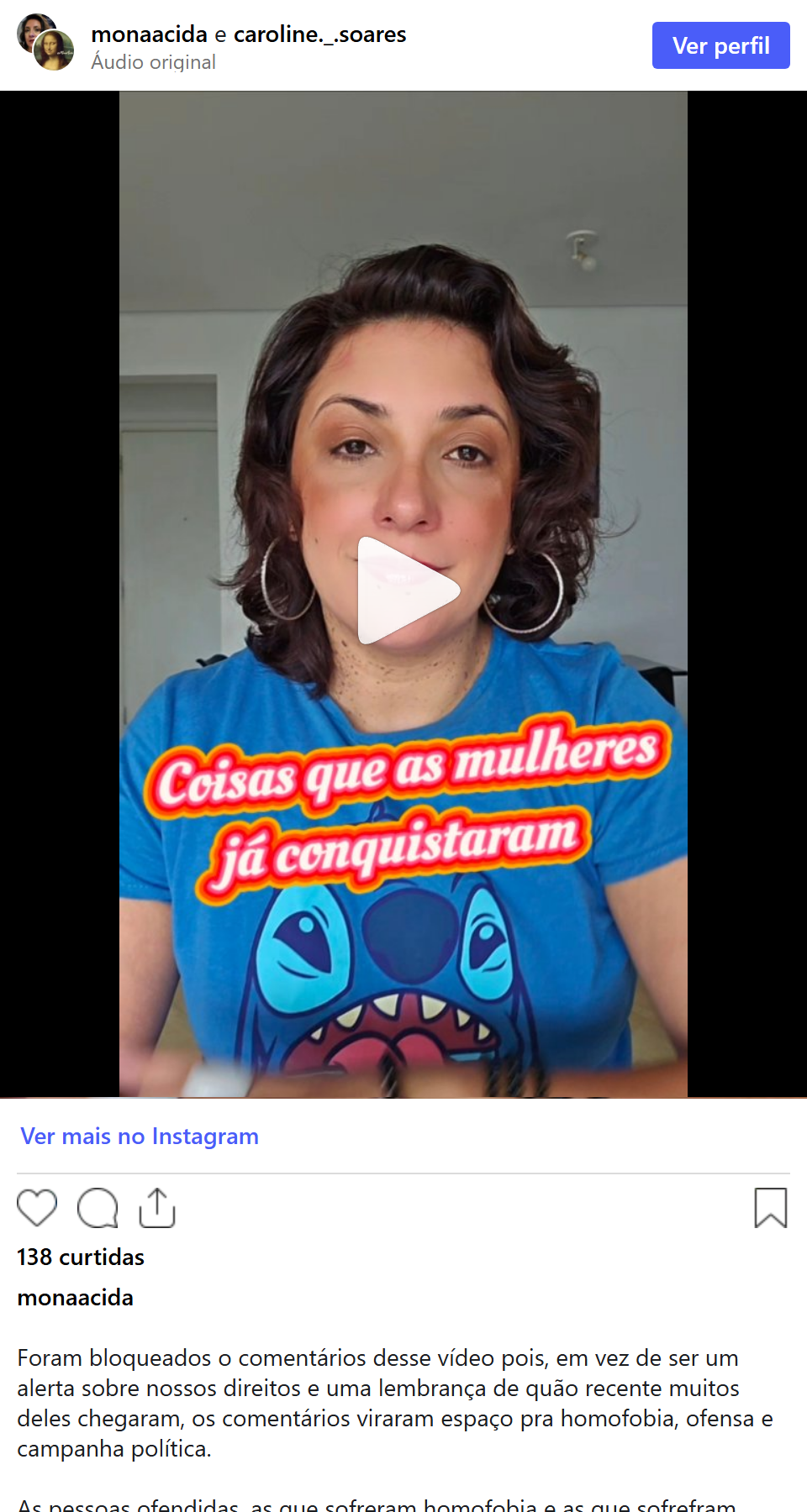 Print arquivado do post de Mona Ácida em 11/10/2026