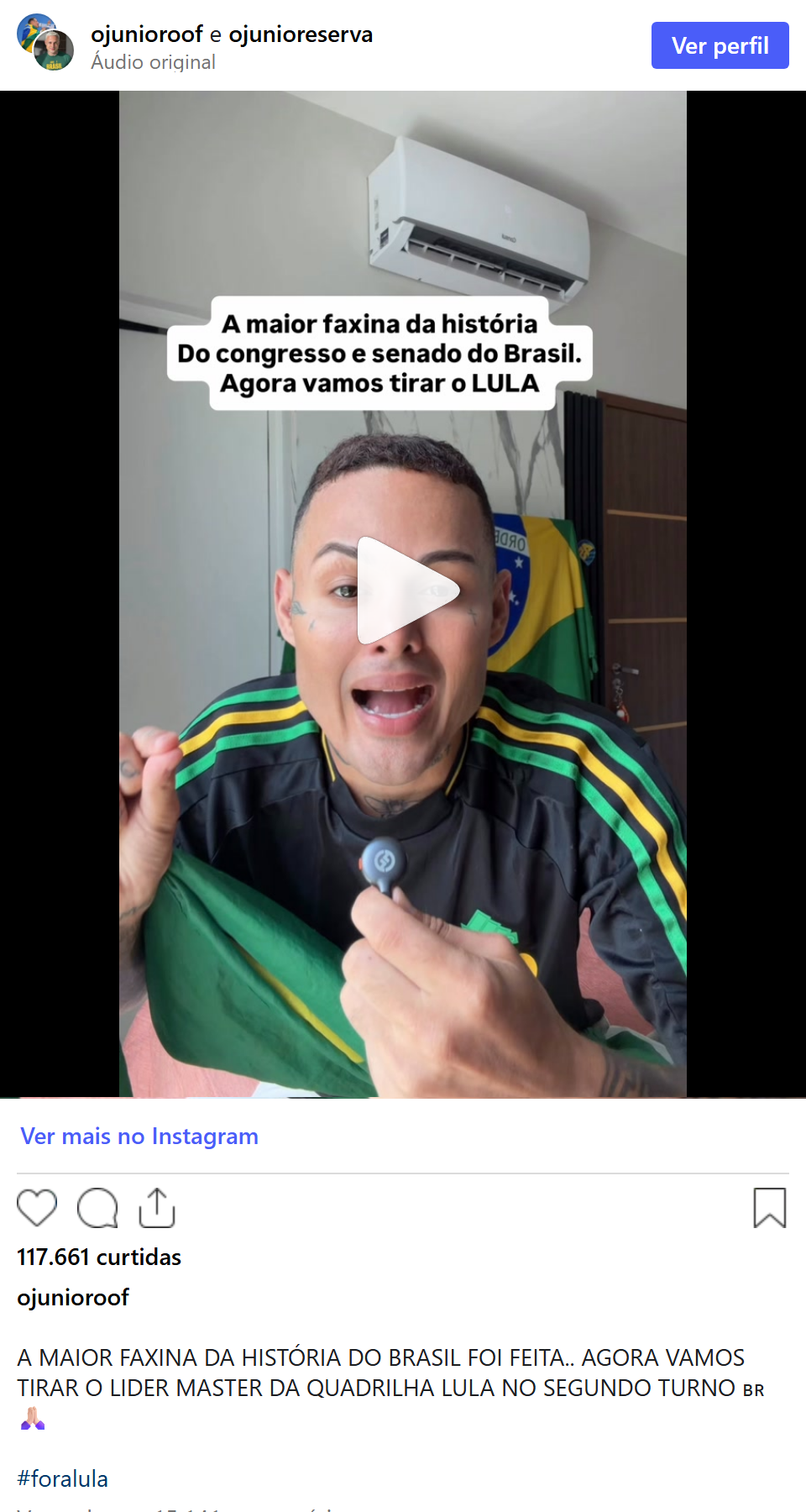 Print arquivado do post de Gleiciano Sousa | Criador de Conteúdo 🇧🇷 em 05/10/2026
