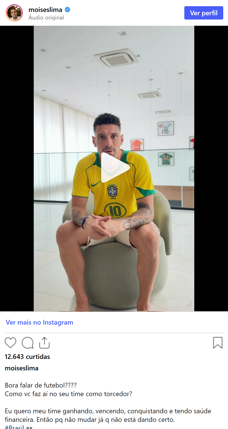 Print arquivado do post de Moisés Lima em 03/10/2026