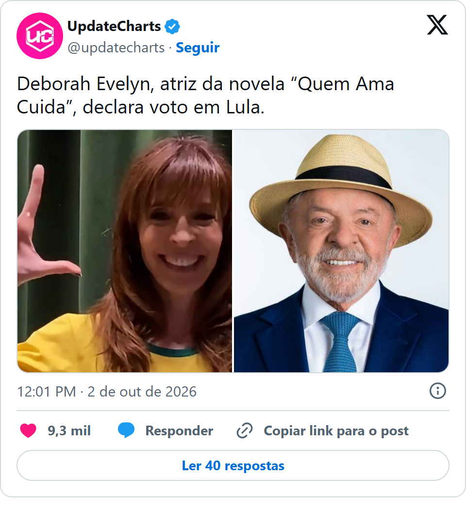 Print arquivado do post de Deborah Evelyn em 02/10/2026