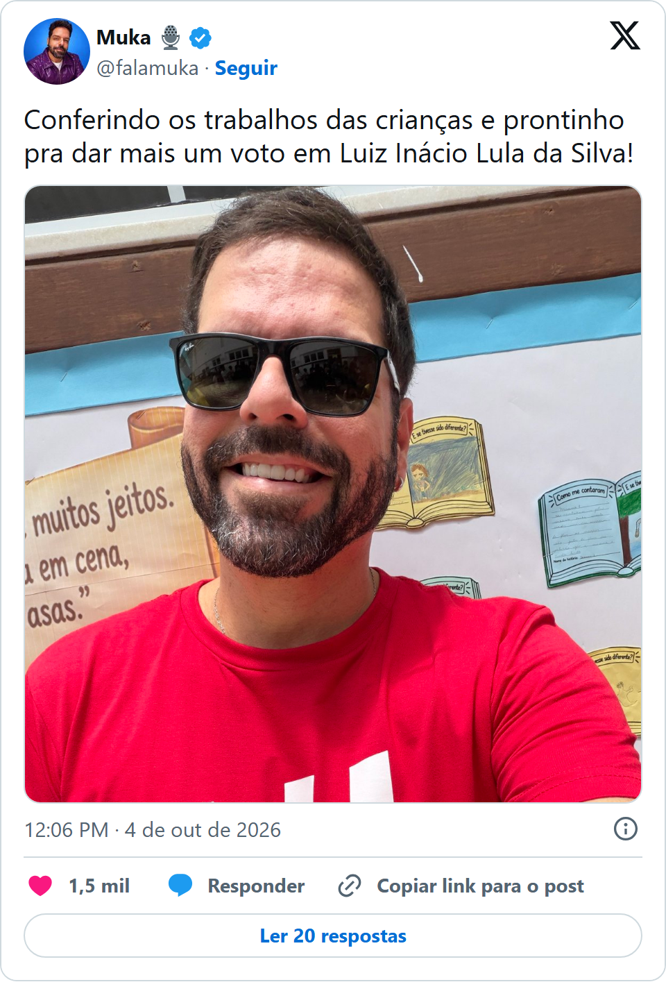 Print arquivado do post de Muka em 04/10/2026