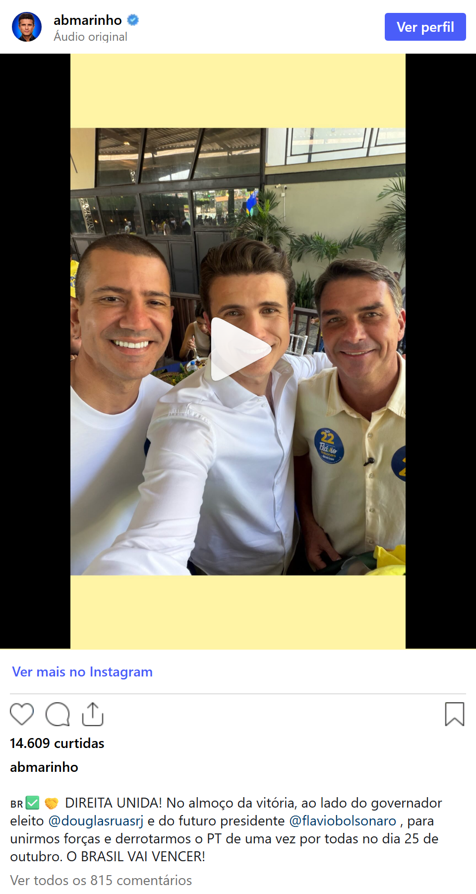 Print arquivado do post de André Marinho em 11/10/2026