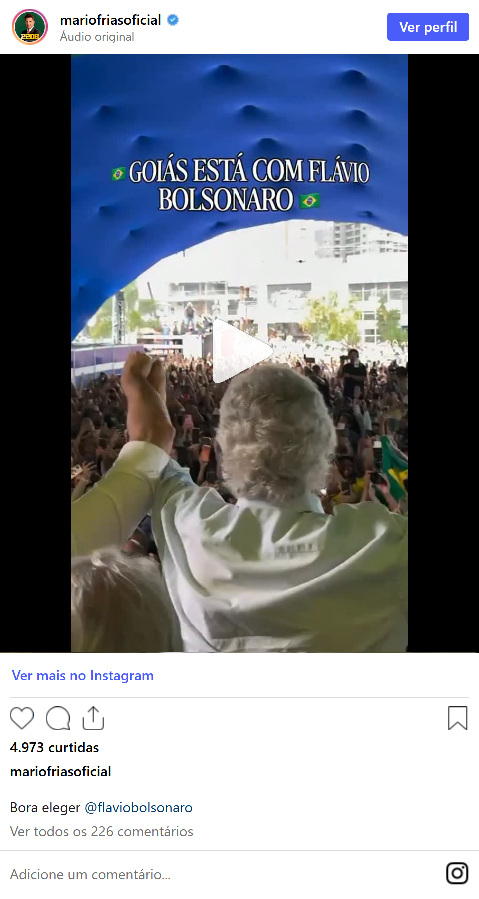 Print arquivado do post de Mario Frias em 06/10/2026