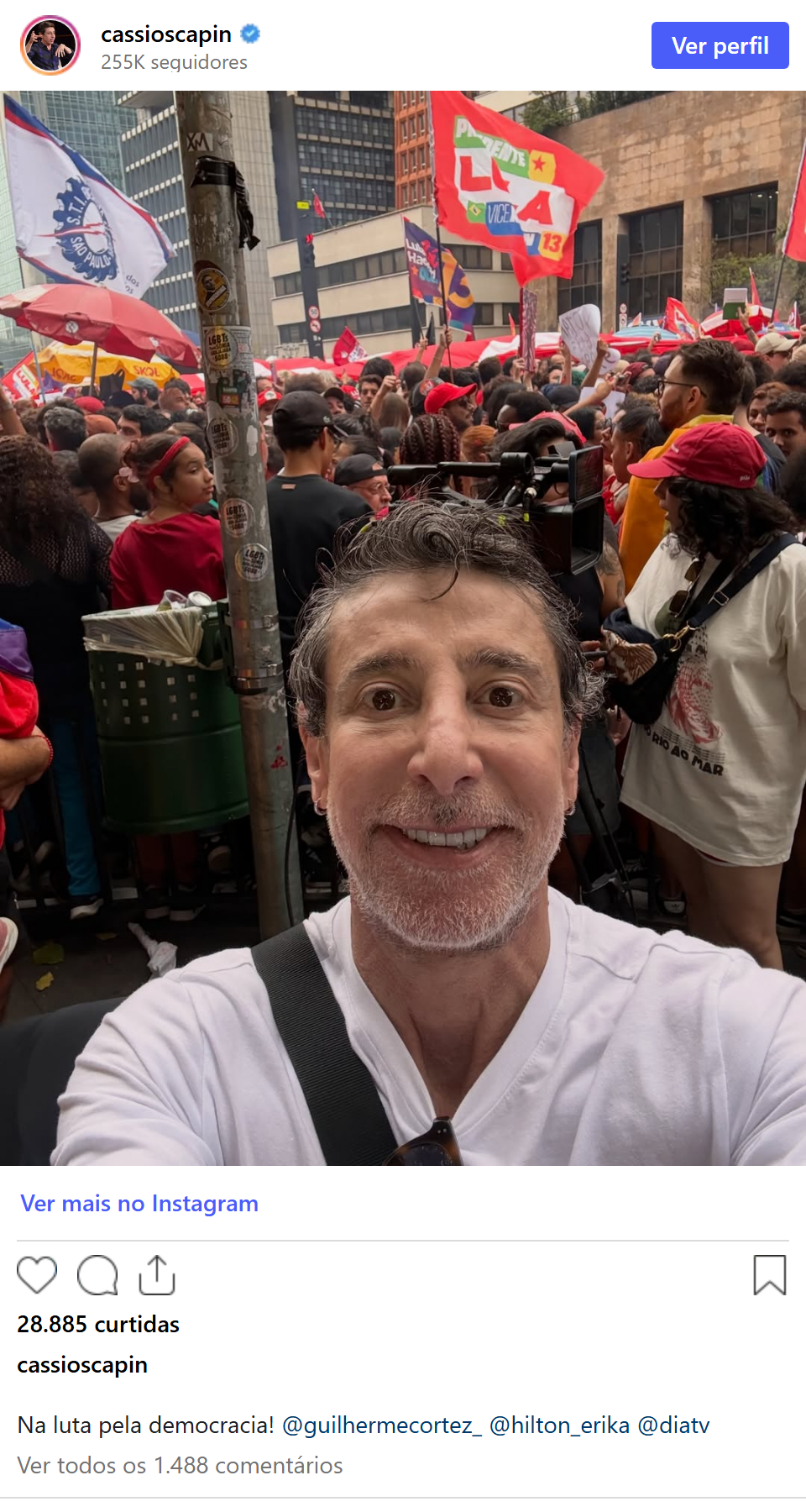 Print arquivado do post de Cassio Scapin em 11/10/2026