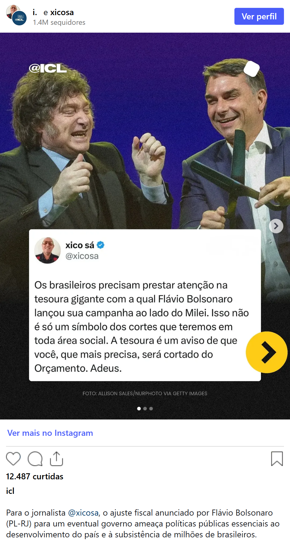 Print arquivado do post de Xico Sá em 06/10/2026