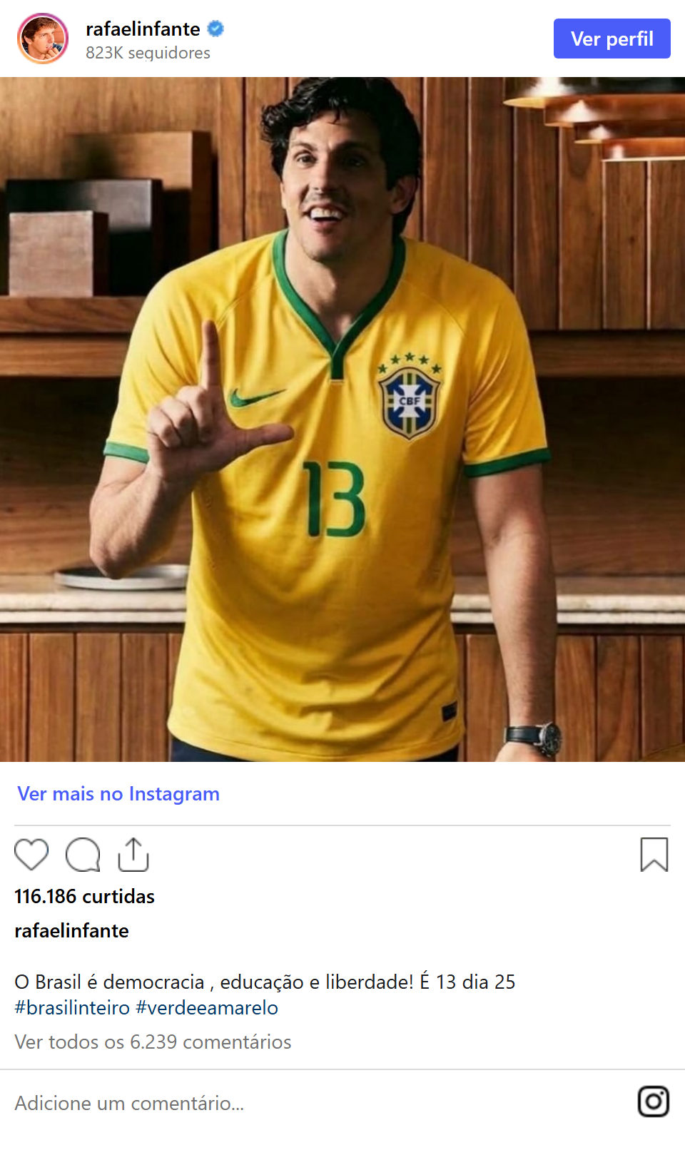 Print arquivado do post de Rafael Infante em 17/10/2026