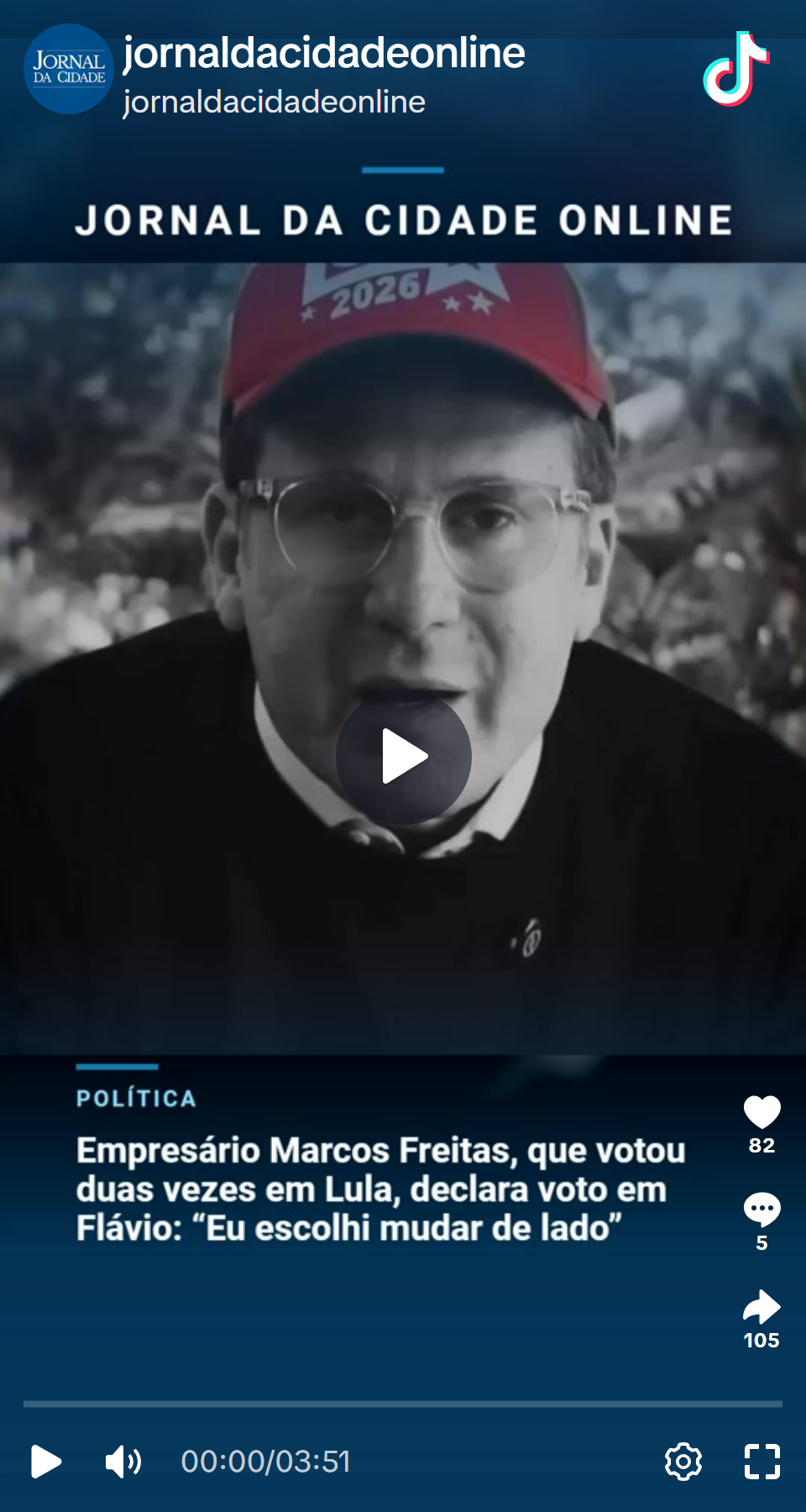 Print arquivado do post de Marcos Freitas em 01/10/2026