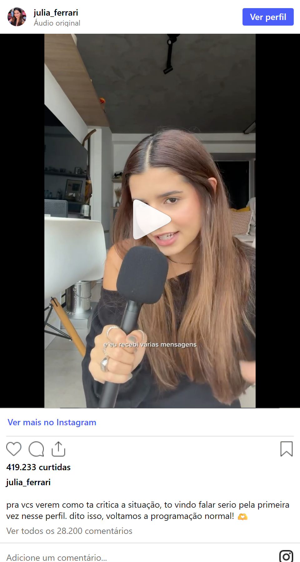 Print arquivado do post de Julia Ferrari em 06/10/2026