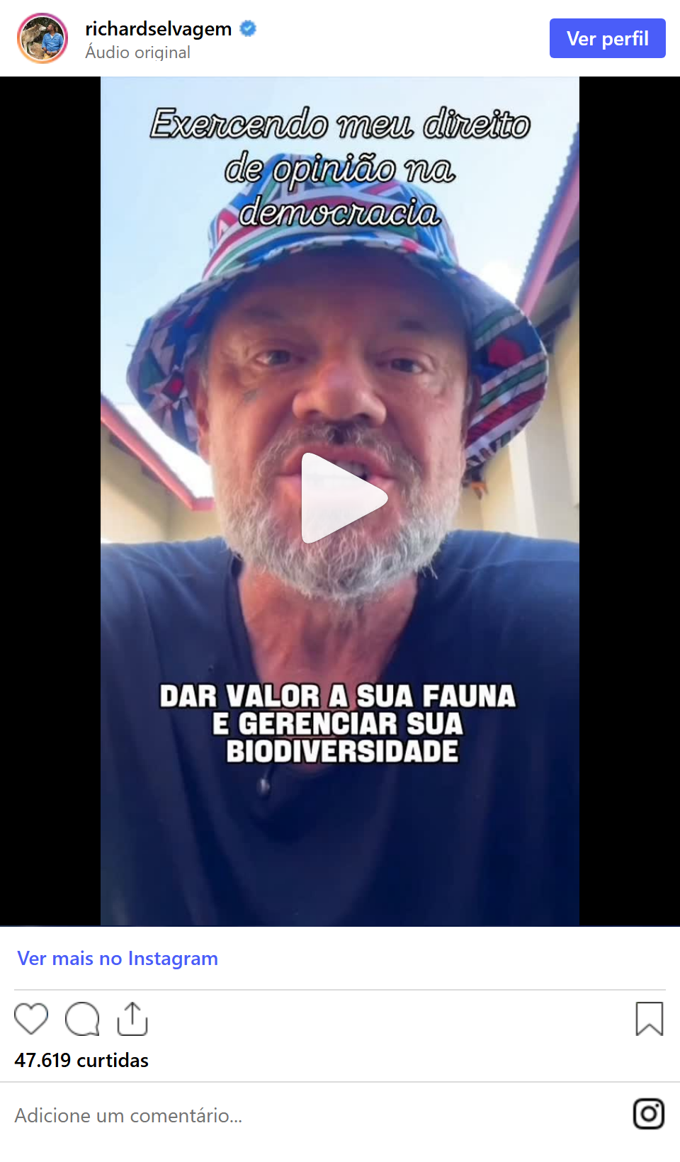 Print arquivado do post de Richard Rasmussen em 10/10/2026