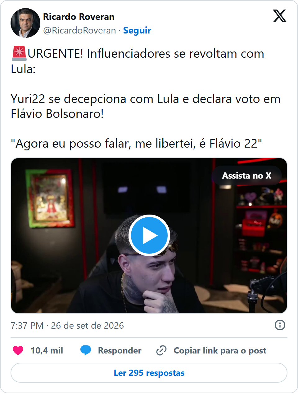Print arquivado do post de Yuri22 em 26/09/2026