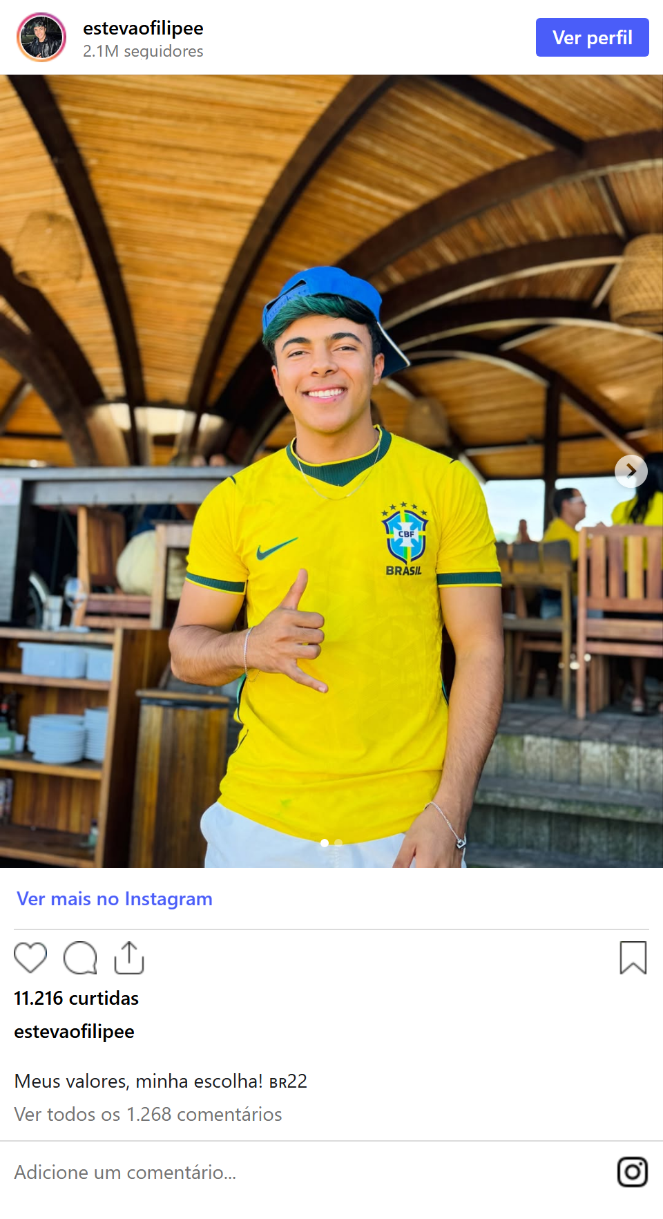 Print arquivado do post de Estevão Filipe em 17/10/2026