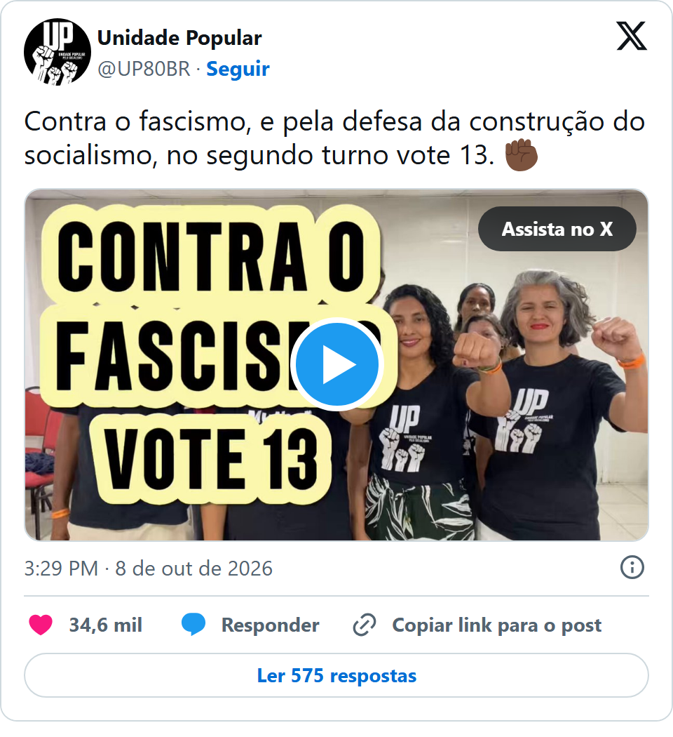 Print arquivado do post de Samara Martins em 08/10/2026