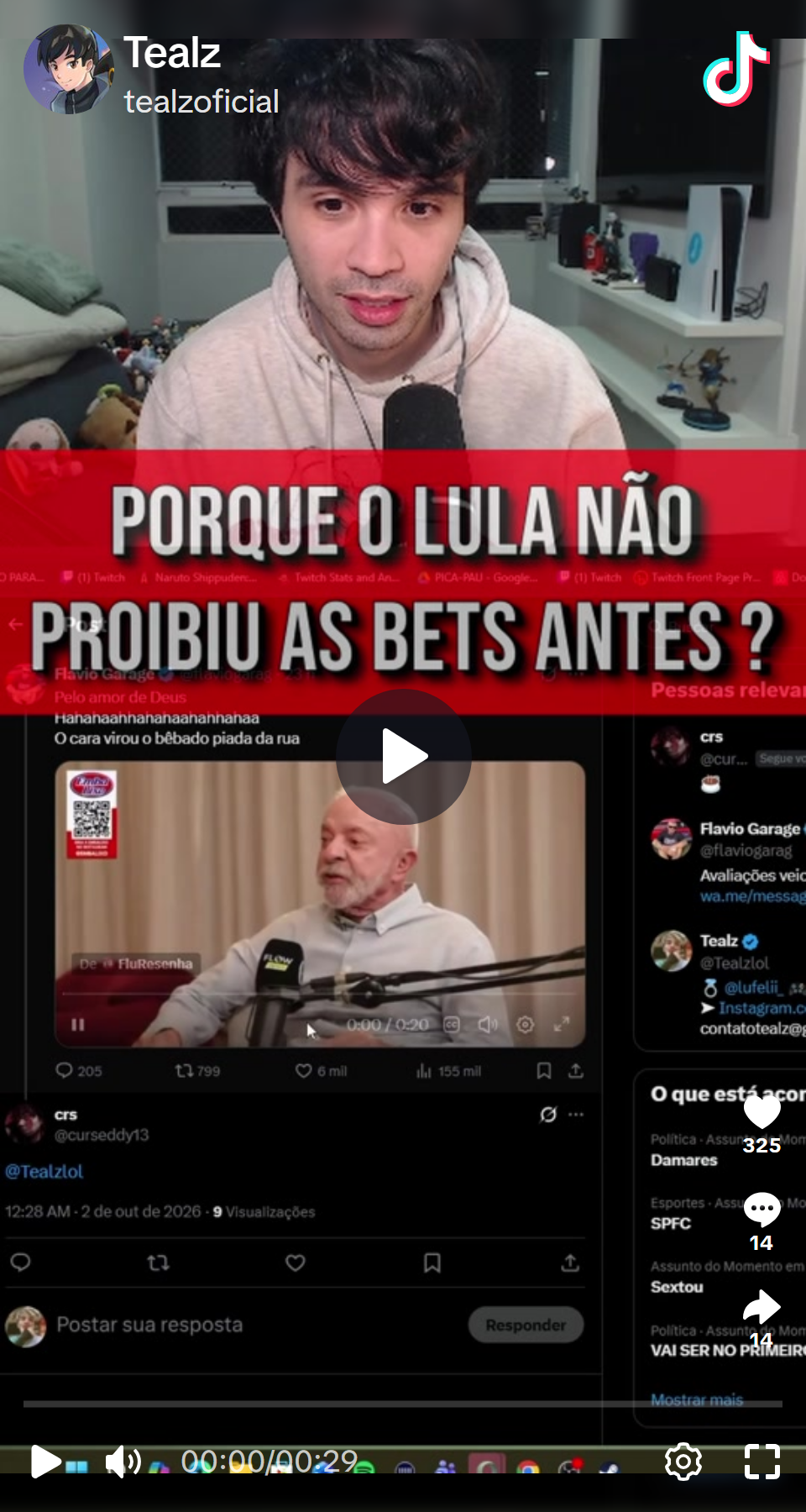 Print arquivado do post de Tealz em 04/10/2026