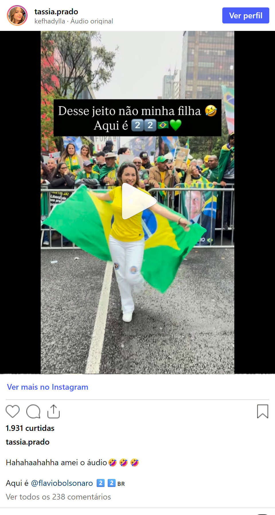 Print arquivado do post de Tássia Prado Lycenko em 20/10/2026
